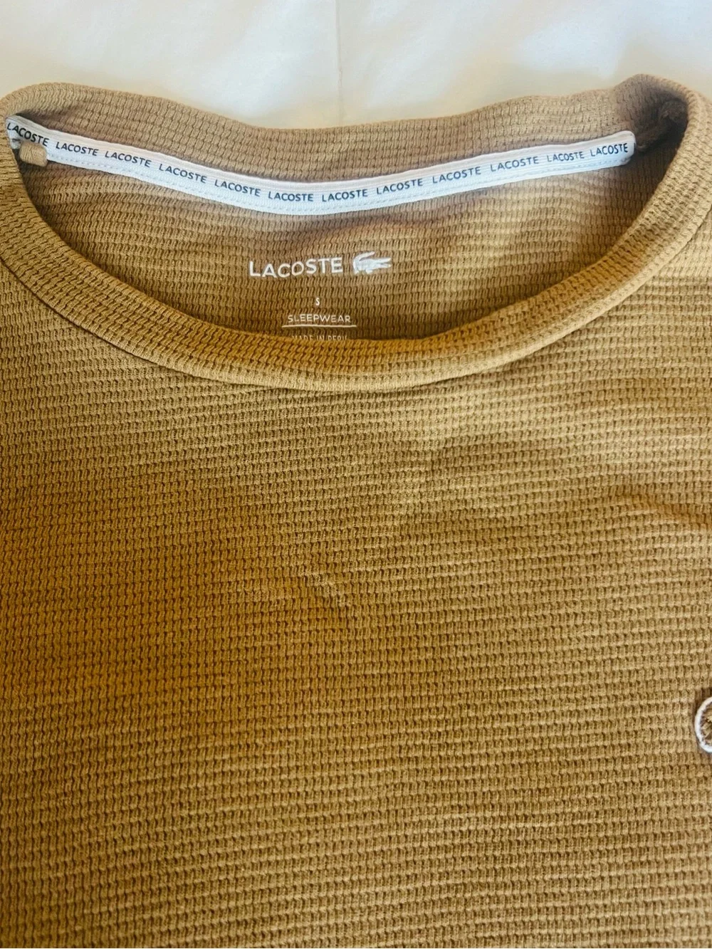 Lacoste Boy’s Crewneck Sweater in Mustard Brown